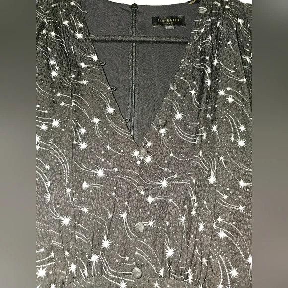 TED BAKER  Gemmi long sleeved mini dress With Stars Ted Sz 3, US Sz 8 - Picture 8 of 10